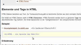 HTML Grundlagen für Homepage-Baukästen