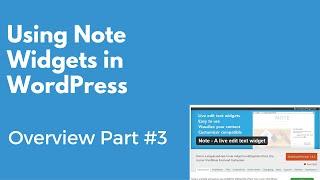 Using the Note WordPress plugin widgets on your website