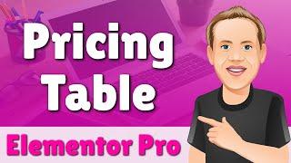 Elementor Pro Pricing Table Widget