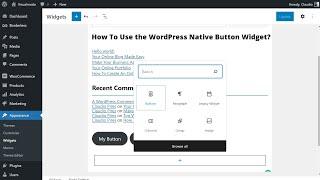 How To Use the WordPress Native Button Widget? Tutorial