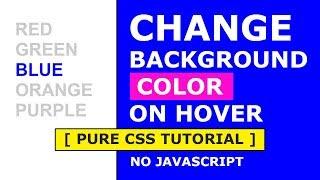 Change Background Color On Hover - Pure CSS Hover Effect Tutorial