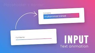 CSS Input Label Animation | Floating Placeholder Text @Online Tutorials