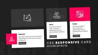 CSS Responsive Card Hover Effects | Html5 & CSS3