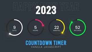 Countdown Timer in Vanilla Javascript | CSS SVG Circle Countdown Time Animation