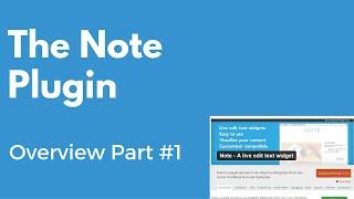 The Note WordPress plugin overview