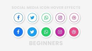 Social Media Icons Hover Effect using HTML & CSS | Font Awesome Icons
