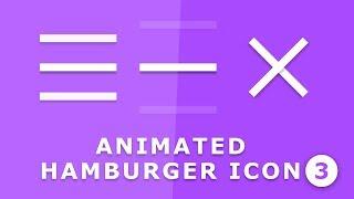Transforming Hamburger Menu Icon3 - Animated Toggle Icon Tutorial - Javascript Toggle menu animation