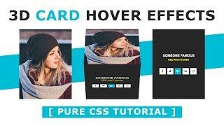 CSS 3D Card Hover Effects - Html5 CSS3 Card UI Design - Css Image Hover Effects - Tutorial
