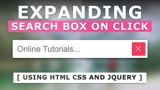 Expanding Search Box On Click Using Html CSS And JQuery
