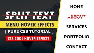 Split Text on Hover - Creative Link Effects on Hover - Css Hover Effects  - Pure CSS Tutorials