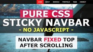 Pure CSS Sticky Header - Navbar Fixed Top After Scrolling - No Javascript
