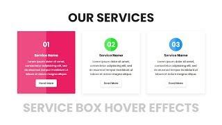 Our Services Box Hover Effects | Html CSS Responsive Design