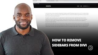 How To Remove Sidebars From Divi