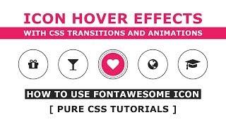Icon Hover Effects with CSS Transitions and Animations - CSS Hover Effects - Pure CSS Tutorials