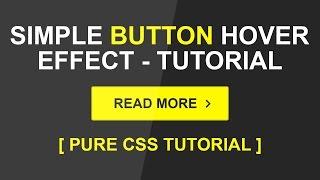 Simple Button Hover Effect - Html5 Css3 Hover Effect Tutorial