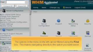 How to navigate in WHM