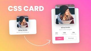 Animated Profile Card UI Design using Html & CSS @Online Tutorials | CSS Card Hover Effects