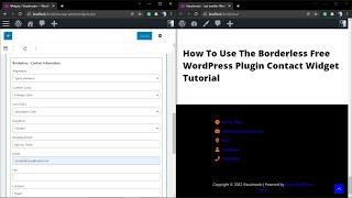 How To Use The Borderless Free WordPress Plugin Contact Widget? Tutorial