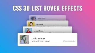 CSS 3D List Hover Effects