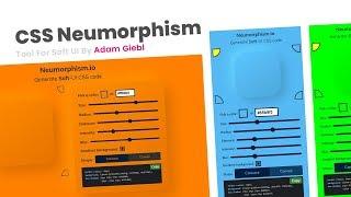Quick Neumorphism Tool For Soft UI By Adam Giebl | CSS Neumorphism Generator