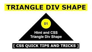 Html And CSS Triangle DIV Shape - CSS  Quick Tips And Tricks - CSS Quick Shape Design
