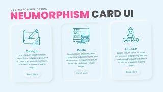 CSS Neumorphism Card UI Hover Effects | CSS3 Responsive Design