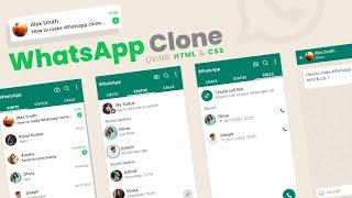 Whatsapp UI Clone in Html and CSS | Chat App Design