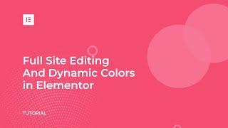 Full Site Editing and Dynamic Colors in Elementor