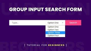 Group Input Search Form Design Using Html & CSS | Form Input Group