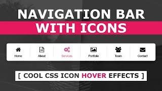 How To Create Navigation Bar With Icon Using Html And CSS  - CSS Horizontal Menu Bar with Icons