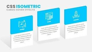 CSS3 Isometric Cards Hover Effects | Html CSS 3D Design