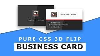 CSS Business Card UI Design with 3D Card Flip Hover Effects