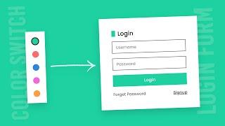 Awesome Color Switch Animated Login Page using Html CSS & Javascript