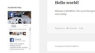How To Add Facebook Page In WordPress Widget?
