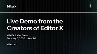 Live demo from the creators of Editor X. | Wix.com
