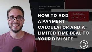 How to Add a Payment Calculator and a Limited-Time Deal to Your Divi Site
