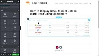 How To Display Stock Market Data In WordPress Using Elementor?