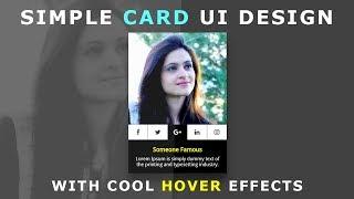 Html Css Simple User CARD UI Design - User Profile Widget UI Design - Css Hover Effects - Tutorial