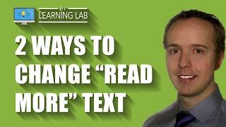 Change The WordPress Read More Link Text