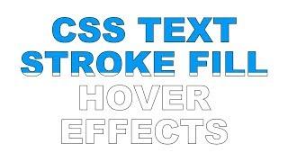 CSS Text Stroke Fill Hover Effects | Html CSS