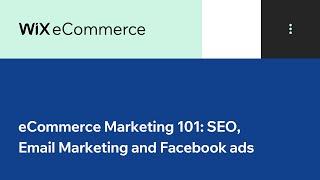 eCommerce Marketing 101: SEO, Email Marketing and Facebook Ads | Wix.com