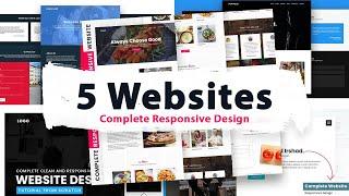 5 Complete Responsive Websites Design Tutorial From Scratch using Html CSS & Javascript