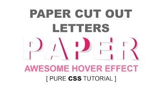 Paper Cut Out Letters - Awesome Html Css 3D Hover Effect Tutorial