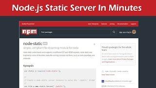 Node.js Static Server in Minutes