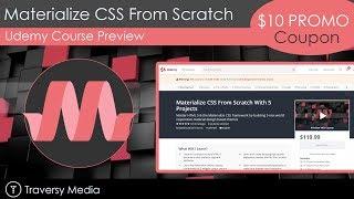 Udemy Course Alert - Materialize CSS With 5 Projects