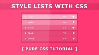 Style Lists With Css - Css Lists Style - Pure CSS Tutorial - Css Hover Effects