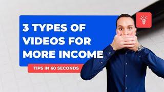 3 Video Types For More Income #shorts