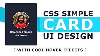 Cards UI Design With Cool Hover Effects - Html CSS User Card UI Design Tutorial