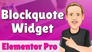 Elementor Pro Blockquote Widget
