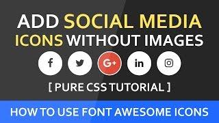 How To Add Social Media Icons Without Images - Font Awesome icon css hover effect - SUBSCRIBE Us